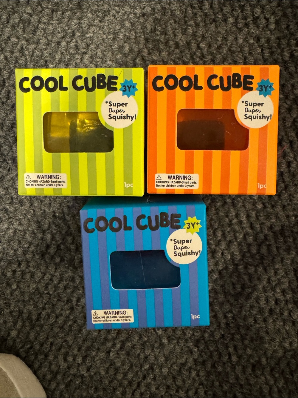 Viral target j’adore cool cube squishy Set - Blue, Orange, Yellow